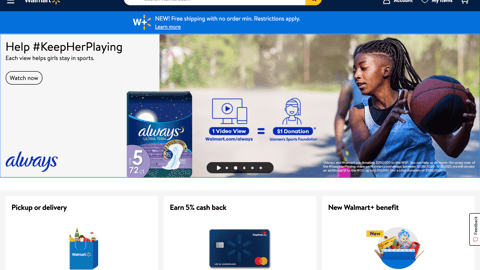 Walmart Always #KeepHerPlaying Carousel Ad